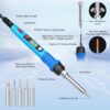 Soldering Iron Kit, 80W 110V LCD Digital Solder Iron Pen with Ceramic Heater, Portable Welding Tools with 5pcs Tips, Stand, Solders Wire, Sponge, Paste, for Metal,Electric Repairs, DIY - Image 2