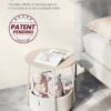 VASAGLE End Table, Small Bedside Table with Fabric Basket, Modern Nightstand, Round Side Table, for Living Room, Bedroom, Cream White ULET223K67 - Image 5
