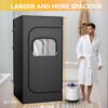 Portable Steam Sauna, Sauna Box with 1200w 3L Steamer, 15 Levels of Foldable Sauna for Home, Personal Sauna with Remote Control and Folding Chair, Black - Image 5