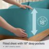 LuxClub 4 PC Queen Sheet Set, Breathable Luxury Bed Sheets, Deep Pockets 18" Wrinkle Free Cooling Sheets Machine Washable Hotel Bedding Silky Soft - Teal Queen - Image 6