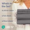 Queen Size 4 Piece Sheet Set - Comfy Breathable & Cooling Bed Sheets Set - Hotel Luxury Bedding for Women, Men, Kids & Teens - Deep Pockets, Easy-Fit, Super Soft & Wrinkle Free - Oeko-Tex - Dark Grey - Image 2