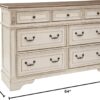 Signature Design by Ashley Realyn French Country 7 Drawer Two Tone Dresser, Chipped White - Image 8
