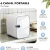 Sweetcrispy Mini Fridge, Portable Small Refrigerator 4L/6 Can Cooler & Warmer Compact Fridges for SkinCare, Food and Drinks, Bedroom, Dorm, Car, Office, White - Image 6