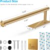 2nd Gen Paper Towel Holder Under Cabinet, [More Sturdy] Self Adhesive or Drilling Paper Towel Holder Wall Mount for Kitchen, RV, [Fit Mega Paper Towel Roll] SUS304 Stainless Steel(Pack of 1, Gold) - Image 9