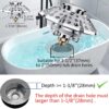 Universal Tub Stopper Bathtub Drain Plug, Pop Up Tub Drain Hair Catcher, Drain Cover with Strainer, for 1-3/8 to 2in Bath Drain Hole - Image 4