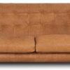 POLY & BARK Cognac Tan Brown Leather Couch - 88.5" Mid Century Leather Sofa with 2 Bolsters - Full Grain Camel Leather Couch - Feather-Down Topper On Seating Surface - Pure-Aniline Italian Leather - Image 6