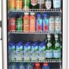 PremiumLevella PRF90DX Glass Door Display Refrigerator 9.0 cu ft Commercial Beverage Cooler Merchandiser With Customizable Lightbox - Silver - Image 2