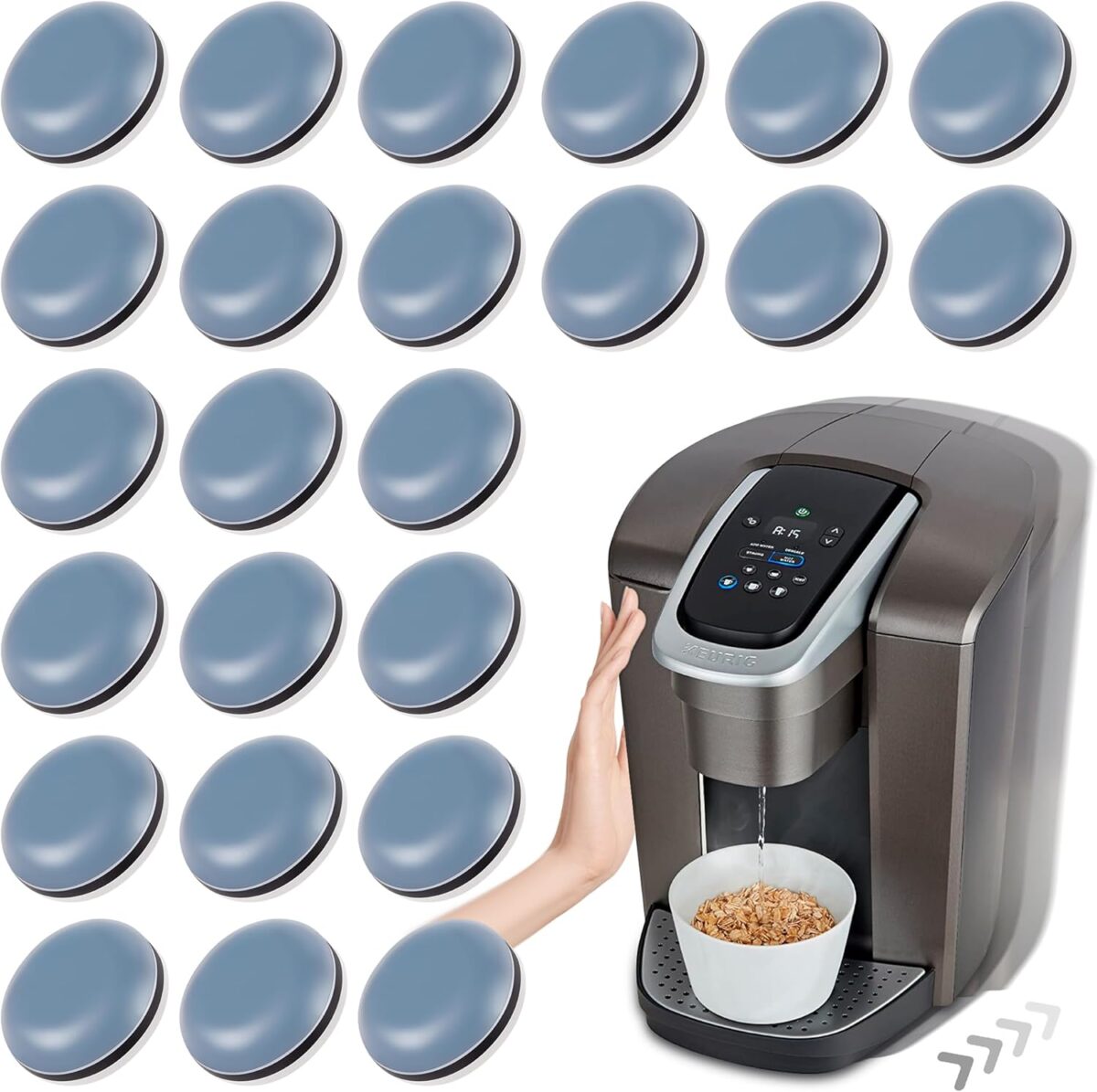 Appliance Sliders for Kitchen 24 PCS Self-Adhesive Small Kitchen Appliance Slider Hacks Easy to MovIing & Space Saving Must Have Gadgets Mixer Accessories for countertop