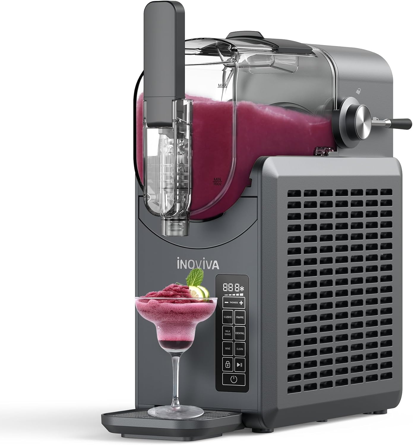 Slushie Machine, No Ice Needed, 88 oz INOVIVA Slushy Machine for Home with Self-Cleaning Function, Professional Frozen Drink Maker, 5 Preset Programs, Frozen Margaritas, Frappés, Milkshake, and More