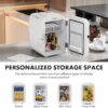 Sweetcrispy Mini Fridge, Portable Small Refrigerator 4L/6 Can Cooler & Warmer Compact Fridges for SkinCare, Food and Drinks, Bedroom, Dorm, Car, Office, White - Image 3