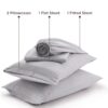 Bedsure GentleSoft Deep Pocket Queen Sheets Set - Fits Mattresses Up to 21 Inches Thick - 4 Piece Bed Sheets, Moisture Wicking, Soft & Cooling Bedsheets & Pillowcases, Easy & Secure Fit, Light Grey - Image 7
