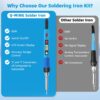 Soldering Iron Kit, 80W 110V LCD Digital Solder Iron Pen with Ceramic Heater, Portable Welding Tools with 5pcs Tips, Stand, Solders Wire, Sponge, Paste, for Metal,Electric Repairs, DIY - Image 4