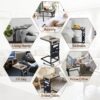 AMHANCIBLE C Shaped End Table with Charging Station, TV Tray Set of 2, Couch Tables with Storage Bag, Slide Under Sofa Side Table with USB Ports and Outlets for Living Room, Grey HET04CGY - Image 5