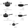 Amazon Basics Non Stick Kitchen Cookware 8-Piece Set, Non-Induction, Includes Pots and Pans, Black - Image 5