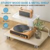 YOMT Floor TV Stand with Power Outlet, Universal TV Stand for 32-70 inch TV, Swivel Rolling Height Adjustable Portable TV Stand on Wheels, Modern Mobile Wood Base White TV Stand - Image 7