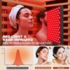Full Spectrum Sauna for Home, 2~3 Person Indoor Infrared Sauna Room with 10 Minutes Warm-up Heate, Canadian Hemlock Wood Home Infrared Sauna with Bluetooth and Tempered Glass - Image 5