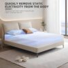 HLLBLL® Grounding Bedding Sheet Set, Bed Sheets and Pillowcase Set, 90% Organic Cotton+10% Pure Silver Organic Fitted Grounded Sheet for Improved Sleep, Pain Relief (White, Twin(39 * 80 * 15inch)) - Image 3