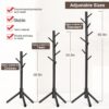 Coat Rack, Freestanding Coat Rack with 8 Hooks and 3 Adjustable Size Tree Coat Racks for Bedroom, Hallway, Entrance, Office, for Hats, Coats, Scarves, Handbags - Image 6