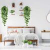 BLEUM CADE Fake Hanging Plants, 2pcs Artificial Hanging Plant, Faux Pothos Vines Hanging Plant Greenery for Wall Home Living Room Indoor Outdoor Decor (No Baskets) - Image 3