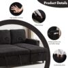 78''Comfortable Corduroy L-Shaped Sofa Couch, 3 Seat Pull Out Sleep Sofa Bed with Storage, Reversible Sleeper Sectional Sofa with Pullout Bed, Reversible Couch for Living Room, Black - Image 3