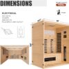 Full Spectrum Sauna for Home, 2~3 Person Indoor Infrared Sauna Room with 10 Minutes Warm-up Heate, Canadian Hemlock Wood Home Infrared Sauna with Bluetooth and Tempered Glass - Image 3