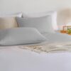 Light Grey Full Size Bed Sheet Sets-Deep Pocket Fitted Sheet & Pillowcase Sets-4 Piece Soft Cooling Microfiber Bedsheets for Double Bed - Image 7