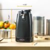 BELLA Electric Can Opener and Knife Sharpener, Multifunctional Jar and Bottle Opener with Removable Cutting Lever and Cord Storage, Stainless Steel Blade, Black - Image 3