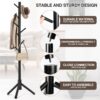 Coat Rack, Freestanding Coat Rack with 8 Hooks and 3 Adjustable Size Tree Coat Racks for Bedroom, Hallway, Entrance, Office, for Hats, Coats, Scarves, Handbags - Image 3