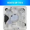 AquaLife Ariana™ 7-Person 30-Jet Non-Lounger Hot Tub with LED Lighting, Insulated Cover, Built-in Ice Bucket, Stainless Steel Heater and Ozonator - Image 4