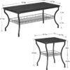VECELO 3 Pieces Living Room Table Sets, Coffee and End Tables with Open Storage Shelves for Apartment, Home Office, Small Space, Easy Assembly, Black - Image 6