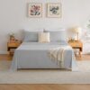 Light Grey Full Size Bed Sheet Sets-Deep Pocket Fitted Sheet & Pillowcase Sets-4 Piece Soft Cooling Microfiber Bedsheets for Double Bed - Image 3
