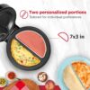 Holstein Housewares - Non-Stick Omelet & Frittata Maker, Stainless Steel - Makes 2 Individual Portions Quick & Easy (2 Section, Black) - Image 3