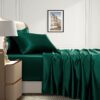 Homiest 4pcs Extra Deep Pocket Satin Sheets Queen Size Bed Set, 18-24 Inch Deep Pocket Bed Sheets Blackish Green Satin Sheet Set, Silky Satin Bedding Set Soft Fitted Sheet Set Fits Ultra Deep Mattress - Image 3