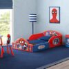 Delta Children - Marvel Spidey and His Amazing Friends 4-Piece Toddler Room-in-a-Box Set – Includes Sleep and Play Toddler Bed, Table, 1 Chair and Fabric Toy Box, Blue/Red - Image 2
