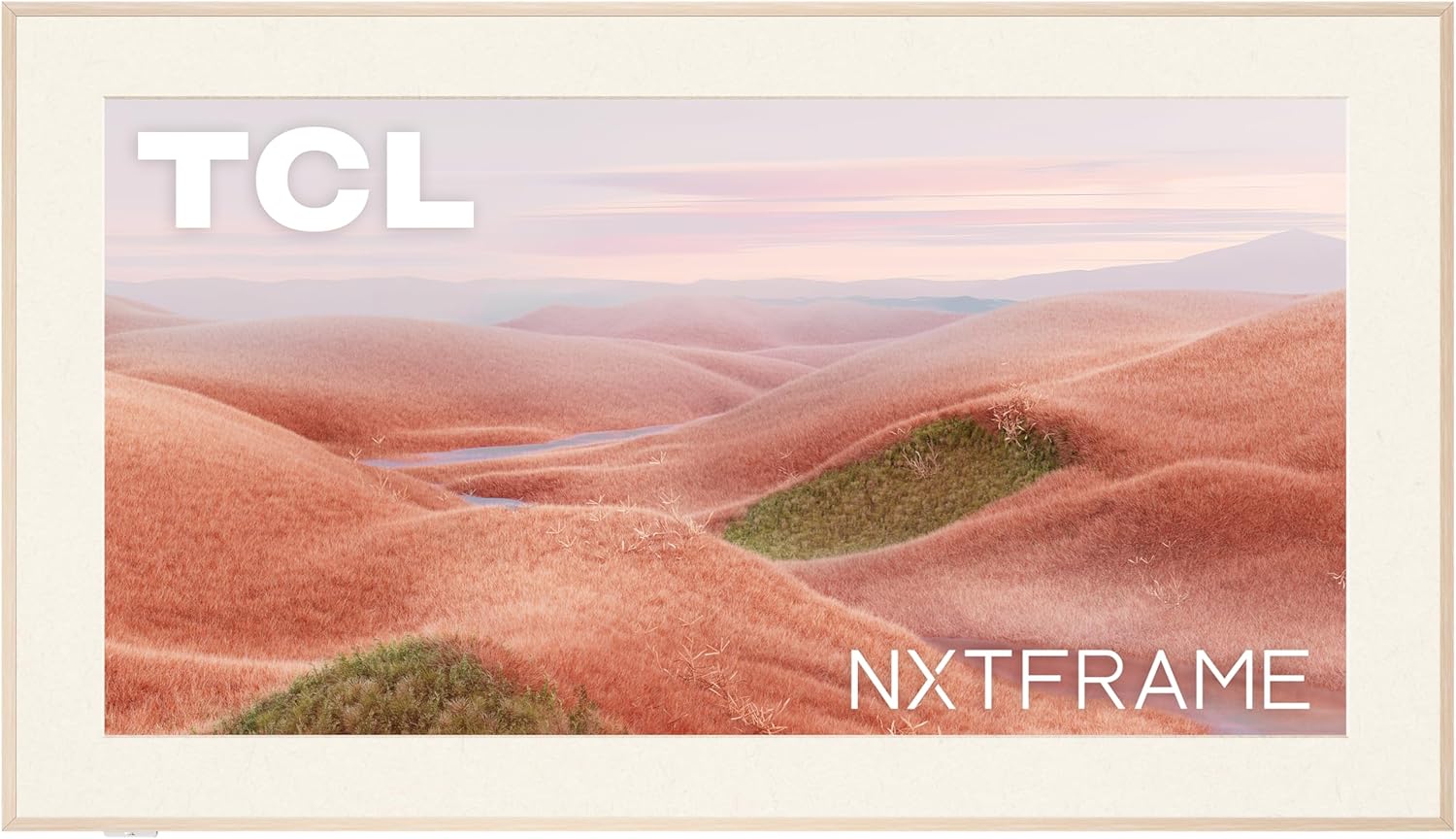 TCL 55-Inch Class QLED 4K Smart NXTFRAME TV with Google TV (55A300W, 2024 Model) Dolby Vision HDR & Dolby Atmos, Built-in Google Assistant with Voice Remote, Works with Alexa, Streaming Television