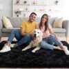 Noahas Fluffy Area Rugs for Living Room,4x5.3 Feet Black Rugs for Bedroom,Thick Shag Throw Floor Carpet,Soft Shaggy Bedside Non-Slip Plush Dorm Nursery Kids Rug Home Decor Aesthetic - Image 2