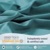 LuxClub 4 PC Queen Sheet Set, Breathable Luxury Bed Sheets, Deep Pockets 18" Wrinkle Free Cooling Sheets Machine Washable Hotel Bedding Silky Soft - Teal Queen - Image 5