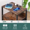 Yoobure Nightstand with Charging Station, Small Night Stand with Fabric Drawers and Storage Shelf for Bedrooms, Small Spaces, Bedside Table with USB Ports & Outlets - Image 5
