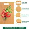 Bamboo Cutting Boards for Kitchen [Set of 3] Wood Cutting Board for Chopping Meat, Vegetables, Fruits, Cheese, Knife Friendly Serving Tray with Handles - Image 6