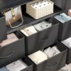 Fixwal Dresser for Bedroom with Power Outlets and LED Lights, Black 55" TV Stand with 8 Drawers, Fabric Chest of Drawers with PU Finish for Living Room, Entryway - Image 6