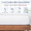 California Design Den King Size Fitted Sheet White, 100% Cotton 400 Thread Count Sateen, Deep Pockets, Durable Fitted Sheet Only (King, White) - Image 3