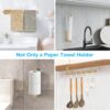 2nd Gen Paper Towel Holder Under Cabinet, [More Sturdy] Self Adhesive or Drilling Paper Towel Holder Wall Mount for Kitchen, RV, [Fit Mega Paper Towel Roll] SUS304 Stainless Steel(Pack of 1, Gold) - Image 7