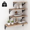 YGEOMER Floating Shelves for Wall Different Sizes Farmhouse Wall Shelf for Bedroom, Bathroom Storage, Living Room and Kitchen Decor(Set of 4) - Image 3