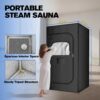 Portable Sauna Box for Home, Personal Steam Nurecover Saunas Heater at Home Use, 3L 1200W Steamer, Indoor Foldable Sauna Tent, Dry Sauna SPA Full Body, 2.7’ x 2.7’ x 5.9’(Oxford Cloth Black) - Image 5