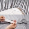 Bedsure GentleSoft Deep Pocket Queen Sheets Set - Fits Mattresses Up to 21 Inches Thick - 4 Piece Bed Sheets, Moisture Wicking, Soft & Cooling Bedsheets & Pillowcases, Easy & Secure Fit, Light Grey - Image 4