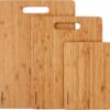 Bamboo Cutting Boards for Kitchen [Set of 3] Wood Cutting Board for Chopping Meat, Vegetables, Fruits, Cheese, Knife Friendly Serving Tray with Handles - Image 2