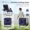 MAISON ARTS Oversize XXL Padded Zero Gravity Lawn Chair Anti Gravity Lounge Chair Foldable Recliner 30" Wide Seat Outdoor Camp Chair for Poolside Backyard Beach, Support 400LBS, Blue - Image 2