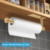 2nd Gen Paper Towel Holder Under Cabinet, [More Sturdy] Self Adhesive or Drilling Paper Towel Holder Wall Mount for Kitchen, RV, [Fit Mega Paper Towel Roll] SUS304 Stainless Steel(Pack of 1, Gold) - Image 3