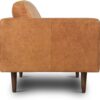 POLY & BARK Cognac Tan Brown Leather Couch - 88.5" Mid Century Leather Sofa with 2 Bolsters - Full Grain Camel Leather Couch - Feather-Down Topper On Seating Surface - Pure-Aniline Italian Leather - Image 4