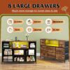 WLIVE Dresser for Bedroom, TV Stand for Bedroom for 55 inch TV with Charging Station and LED Lights, Fabric Chest of Drawers with Open Shelves, 8 Drawers Dressers for Living Room, Closet - Image 7
